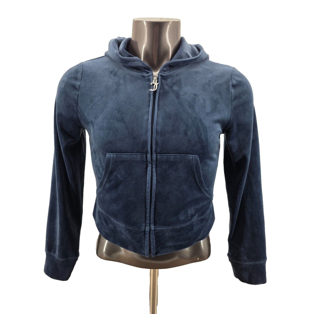 Juicy Couture Velour Jacket Women’s Large Long Sleeve Crop Y2K  Blue